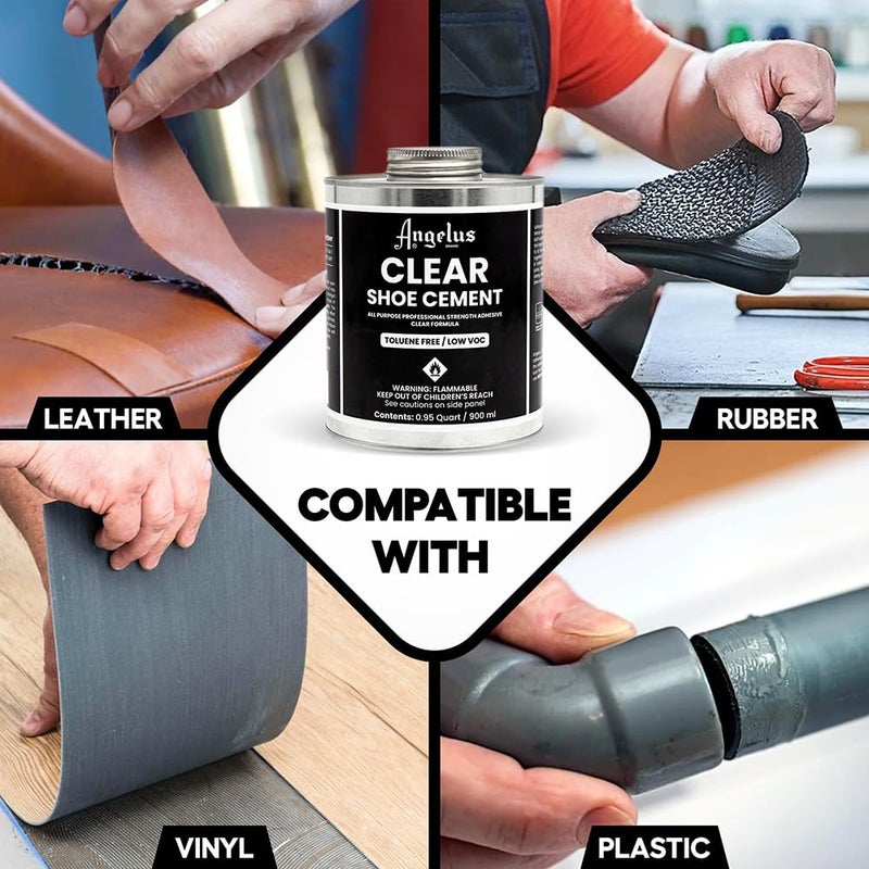 Angelus Shoe Glue 32oz - Industrial Strength Clear Sole Adhesive for Sneakers, Boots, & More, 1 Quart - Image 4